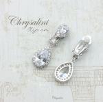 Bridal Jewellery, Chrysalini Wedding Earrings with Crystals - BAE0197 image