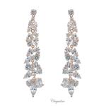 Bridal Jewellery, Chrysalini Wedding Earrings with Crystals - BAE0212 image