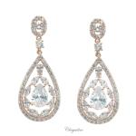 Bridal Jewellery, Chrysalini Wedding Earrings with Crystals - BAE0217 image