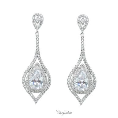 Bridal Jewellery, Chrysalini Wedding Earrings Rose Gold - BAE0225 BAE0225 Image 1