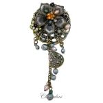 Bridal Jewellery, Chrysalini Wedding Brooch, Pearl Pin - UB1054 image