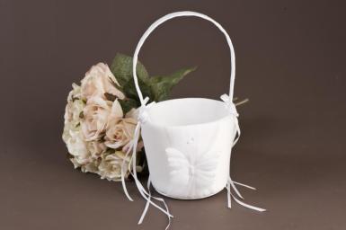 Wedding  Flowergirl Basket with Pearl Butterfly Image 1