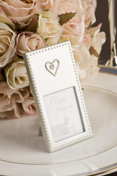 Wedding  Small Silver Photo Frame With Heart Image 1