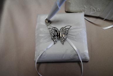 Wedding  Silver Butterfly Pen Set Image 1