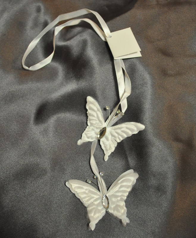 Deluxe Lucky Horseshoe Wedding Day Gift 2 Butterflies & Diamantes 
