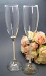 Pearl Stem Wedding Champagne Flutes image