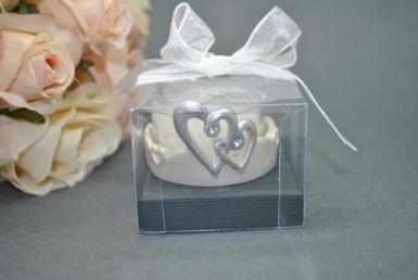 Wedding  Double Heart Tealight Candle Holder Image 1