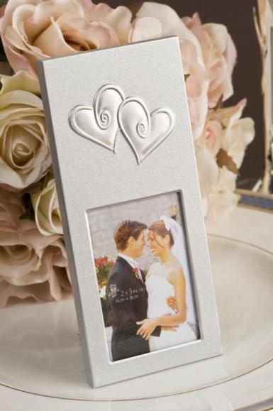 Wedding  Wedding Silver Hearts Photo Frame (no crystals) Image 1