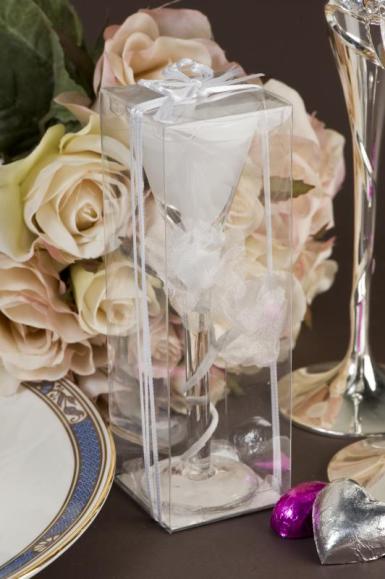 Wedding  Wine Glass Candle with Roses Image 1