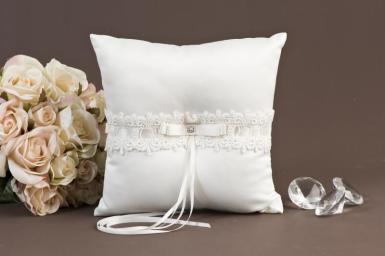 Wedding  Elegant Lace Ring Pillow - Ivory or White Image 1