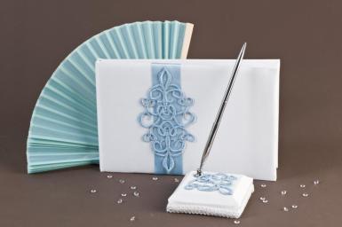 Wedding  Teal Wedding Guest Book and Pen Set Image 1