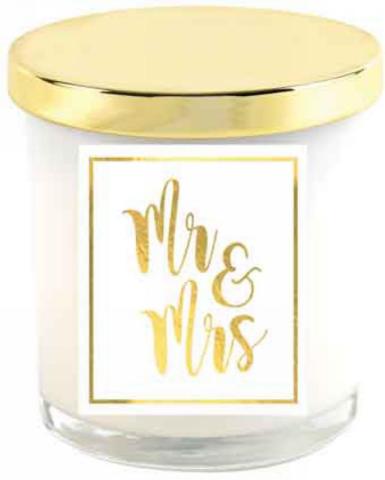 Wedding  Mr & Mrs Candle - Gold Image 1