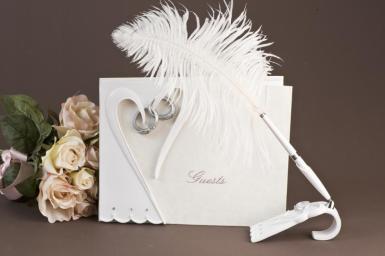 Wedding  Double Rings Guest Book -  Wedding or Engagement Image 1