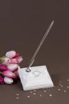 Pure Elegance in Wedding White Satin Wrapped Pen Set image