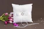 Pure Elegance in Wedding White Satin Ring Pillow image