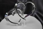 Large Double Hearts Diamante Cake Topper image