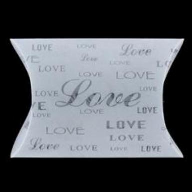 Wedding  Love Small Frosted Pillow Boxes x 10 boxes Image 1