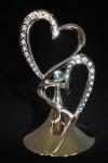 Double Hearts Metal Cake Topper with Diamantes image