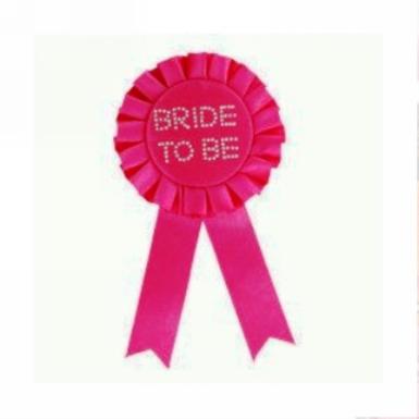 Wedding  Bride to Be Rosette with Rhinestones Image 1