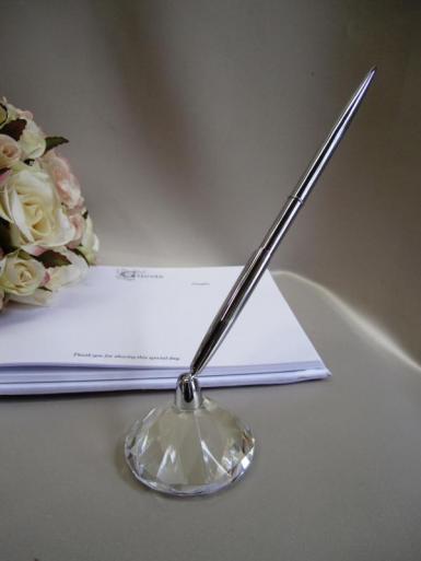 Wedding  Diamond Shaped Glass Registry Pen Image 1