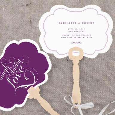 Wedding  Expressions Hand Fan with Decorative Shape Image 1