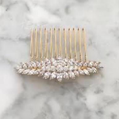 Wedding  Chrysalini Hair Comb - Odette Rose Gold Image 1