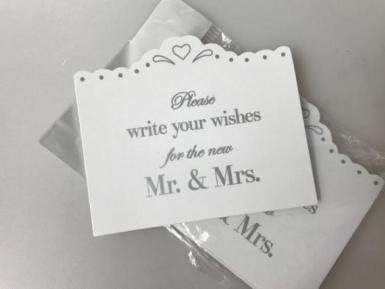 Wedding  Mr & Mrs Wishes Notes x 20 Image 1