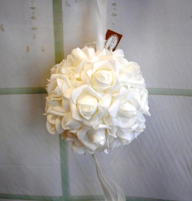 Wedding  White Rose Flower Ball Small Image 1