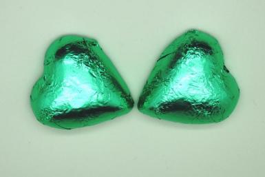 Dolci Doro Green Heart Shaped Chocolates x 100 Solid Heart Green Image 1