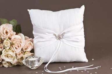 Wedding  Crystal Butterfly Ring Pillow Image 1