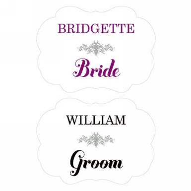 Wedding  Personalized Bride and Groom Paper Chair Markers Image 1