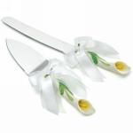 Hand Painted Calla Lily Cake Serving Set image
