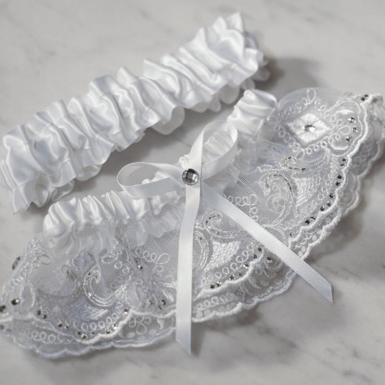 Wedding  Beverly Clark Royal Lace Collection Garter Set Image 1