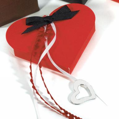 Wedding  Seta Rosso - Passion Red Favor Boxes Heart x 10 Image 1