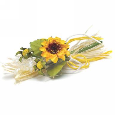 Wedding  Yellow Sunflower Tied Mini Bouquet Image 1