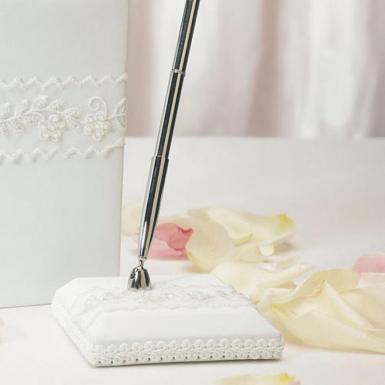Wedding  Sweet Art Satin Wrapped Pen Set Image 1