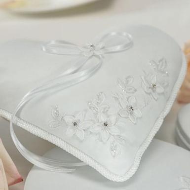 Wedding  Floral Fantasy Heart Shaped Ring Pillow Image 1