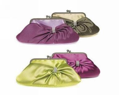 Wedding  Convertible Satin Clutch Purse with Crystal Wrap Wild Berry Image 1