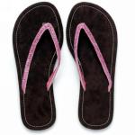 Chocolate Brown Faux Suede Flip Flop Sandals image