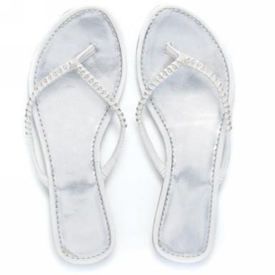Wedding  White Sandal with Crystal Woven Strap Image 1