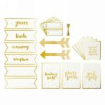 Wedding Signs Set - 20 Ivory & Gold Foil image