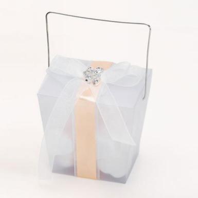 Wedding  Asian Take Out Boxes - Frosted PVC x 6 Image 1