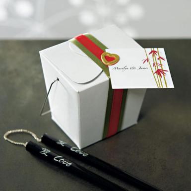 Wedding  Asian Take Out Boxes - White x 6 Image 1