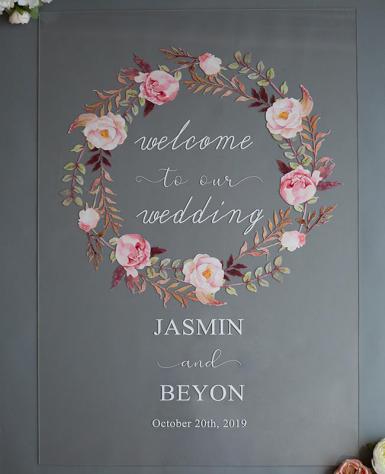 Wedding  Custom Acrylic Sign 60x40cm Image 1