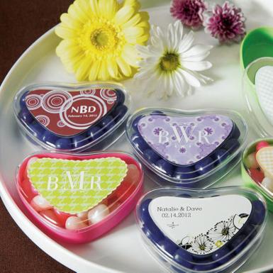 Wedding  Heart Shaped Candy Containers Crystal Clear x 12 Image 1