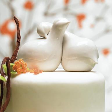 Wedding  Contemporary Love Birds Cake Topper Image 1