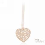 Rose Gold Lattice Heart Charm image