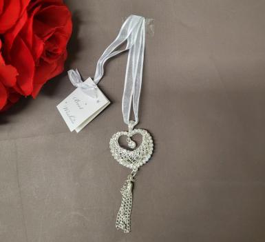 Wedding  Bridal Charm - Heart with crystal and tassles Image 1