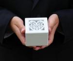White Fillagree Heart Ring Box image