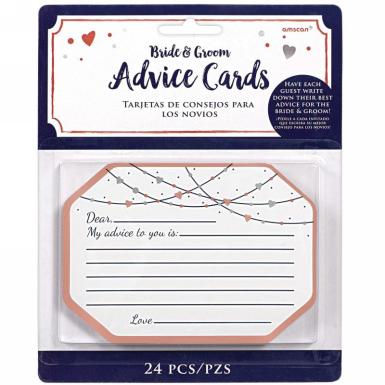 Wedding  Bride and Groom Advice Cards - Navy x 24 Image 1